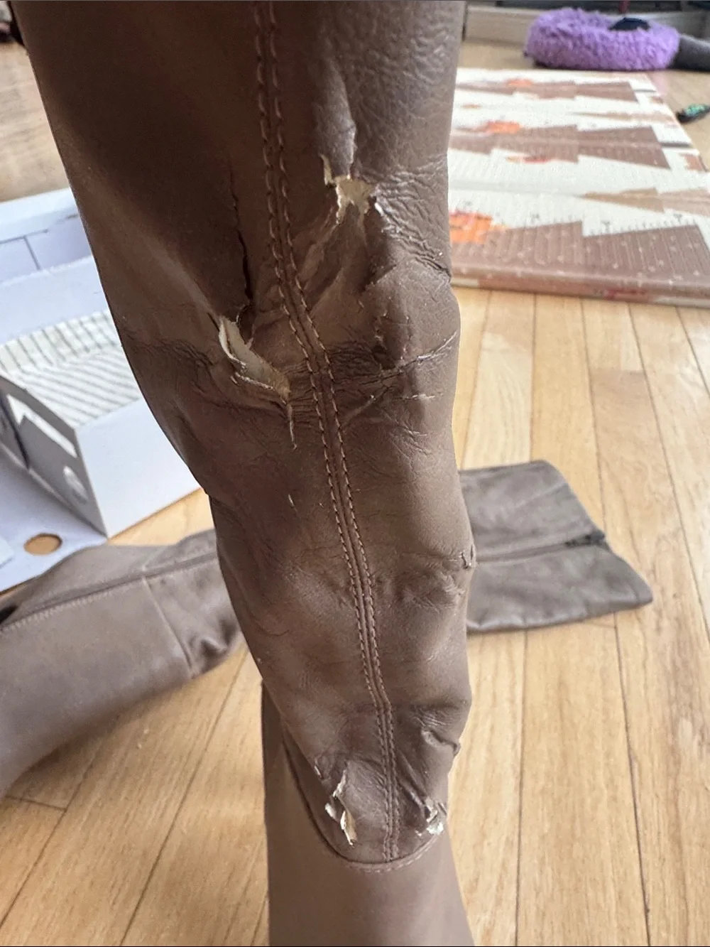 ALDO Taupe Over-the-Knee High Heel Boots with Side Zip
